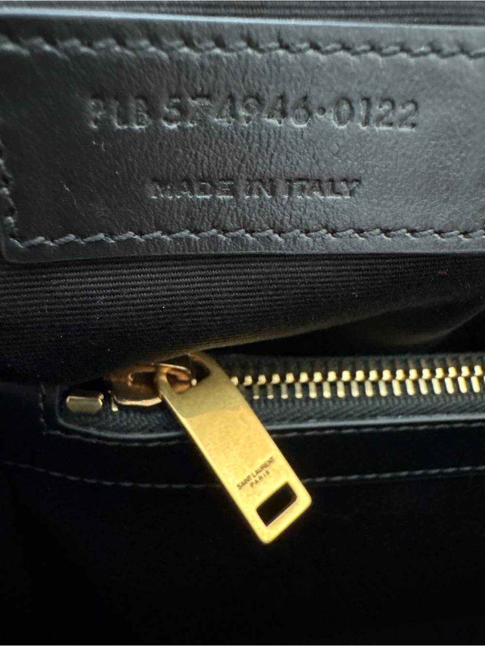 Saint Laurent Black Quilted Chevron Leather Shoulder Bag with Gold YSL Logo - Picture 12 of 15